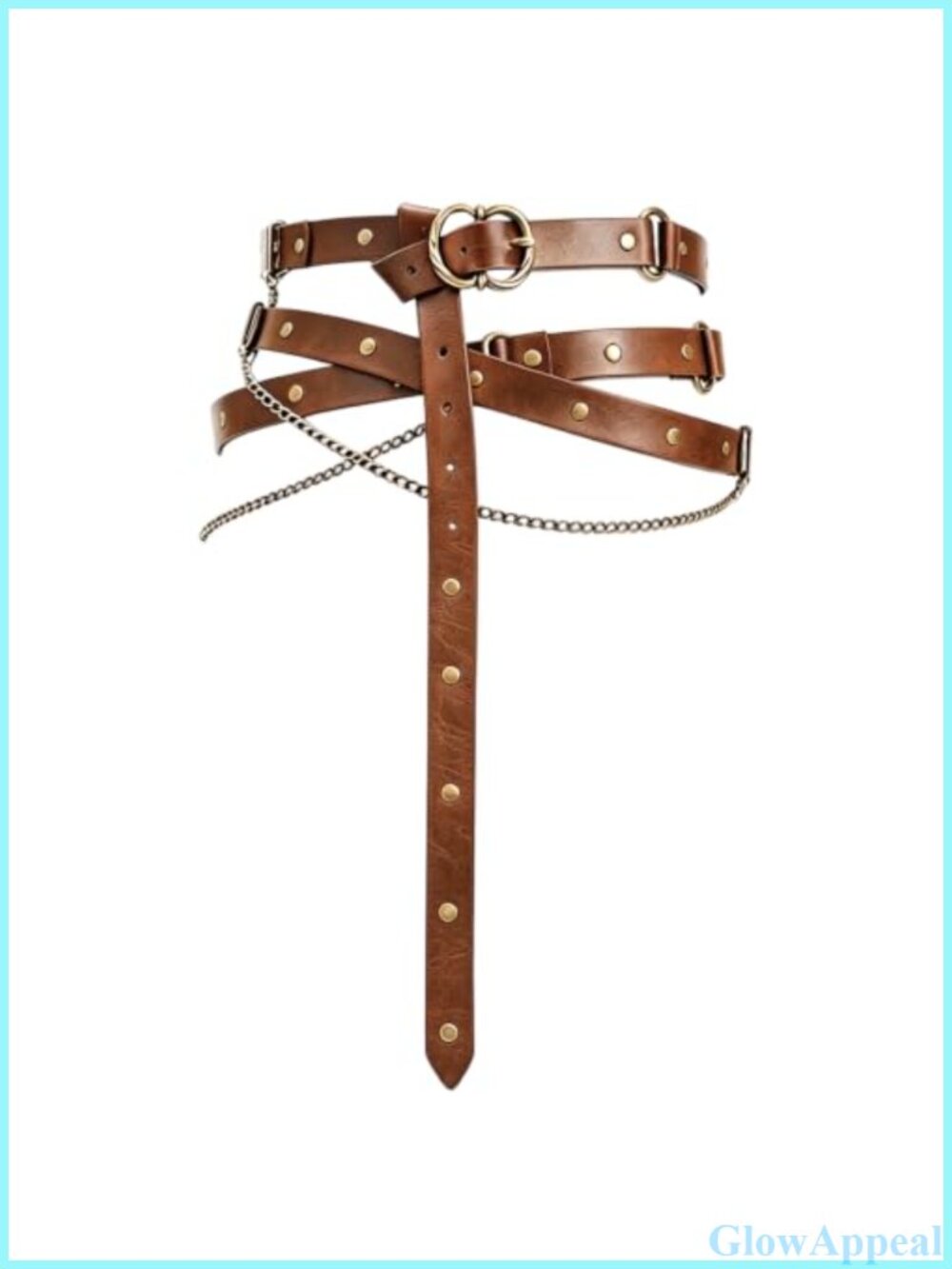 Medieval Pirate Chain Belt Leather Metal Adjustable Renaissance Costume
